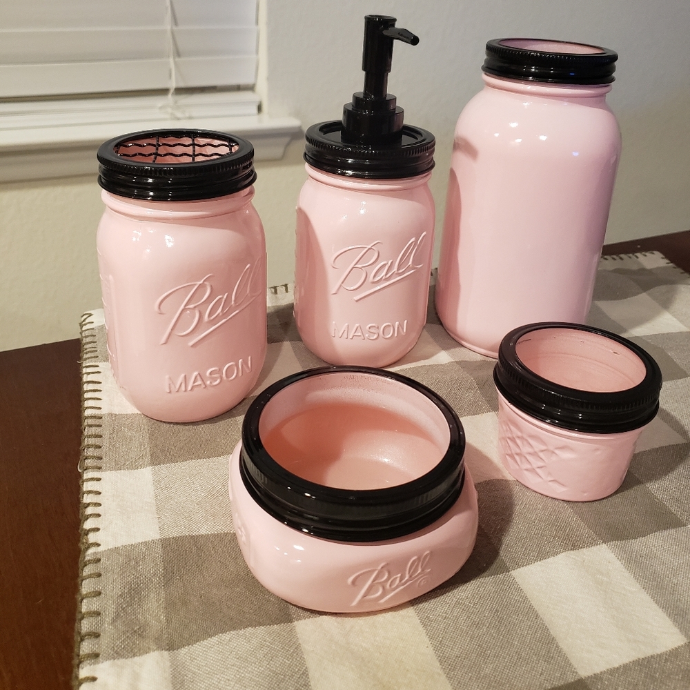 New bathroom mason jar decor set